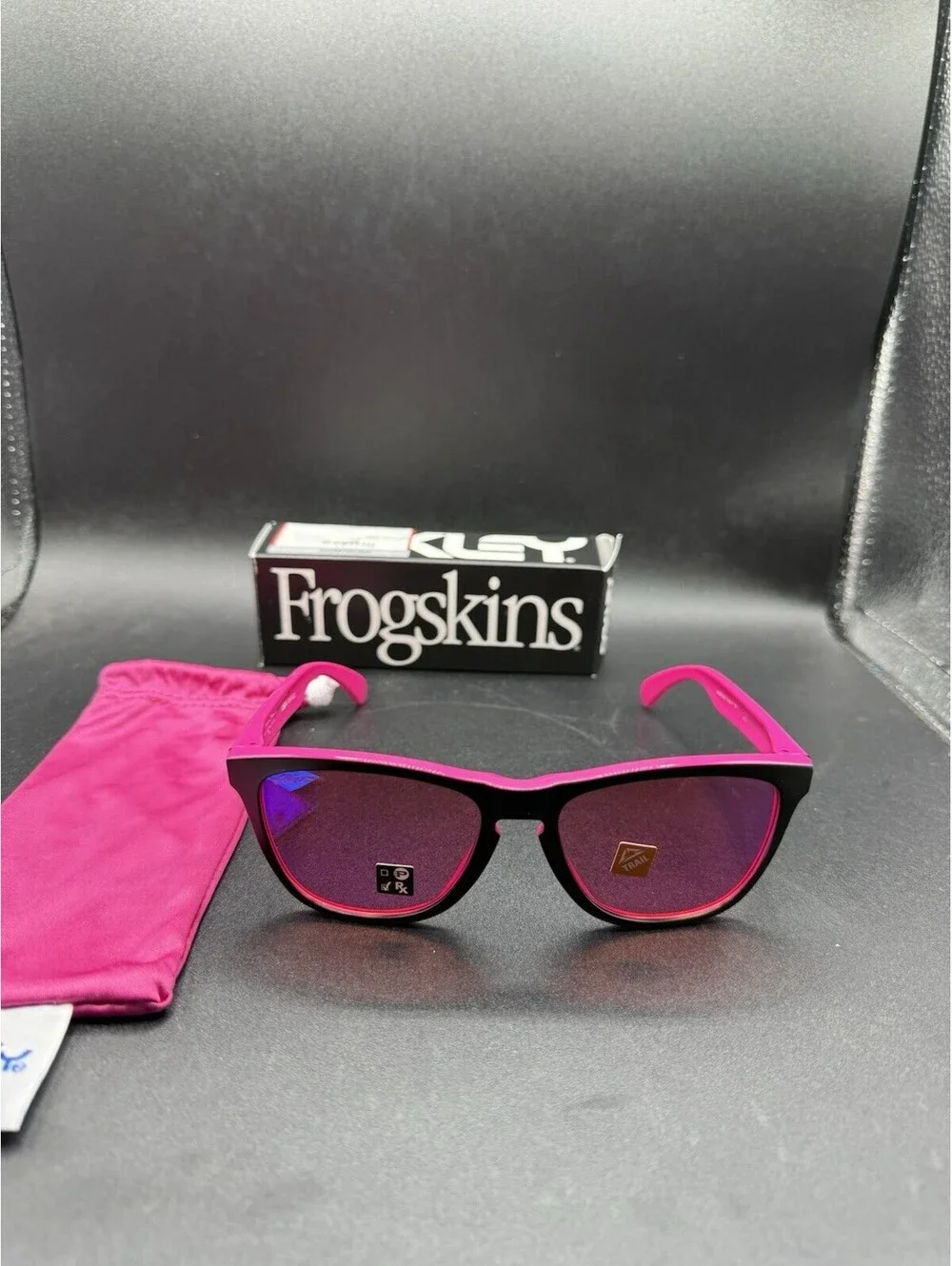 Oakley Frogskin Dark Berry Black/Prizm Trail Lenses OO9013-G355